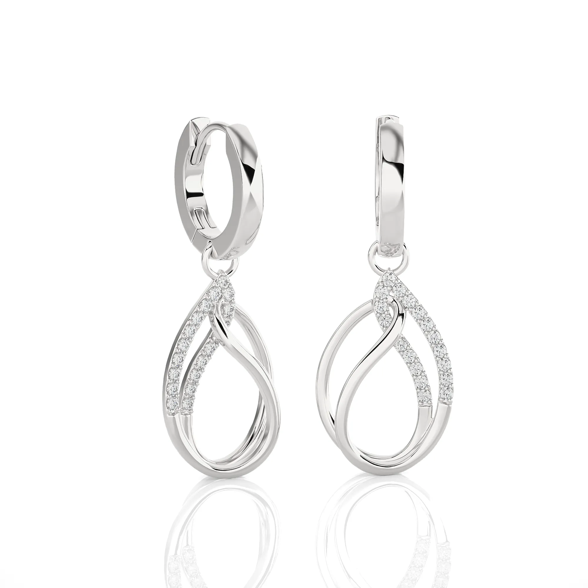 1/3 ctw Round Lab Grown Diamond Drop Earrings