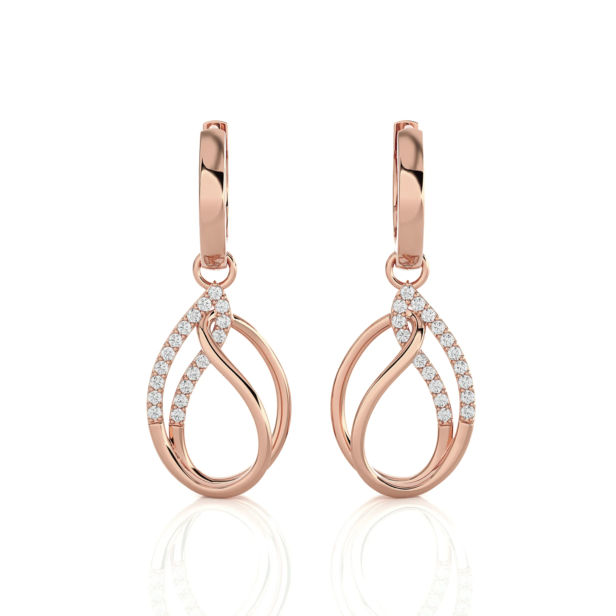 1/3 ctw Round Lab Grown Diamond Drop Earrings