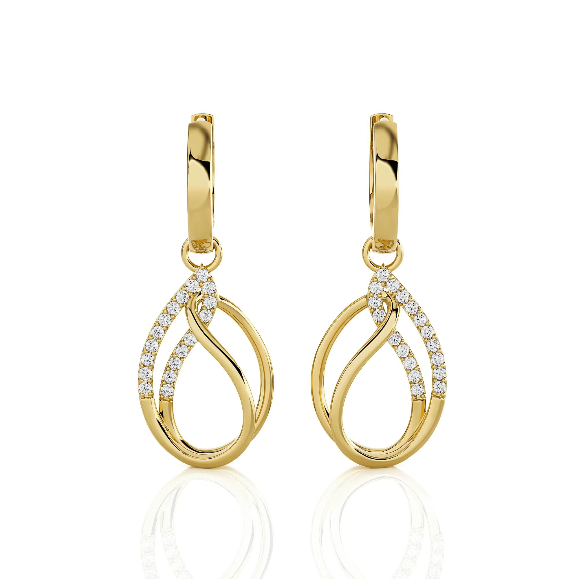 1/3 ctw Round Lab Grown Diamond Drop Earrings