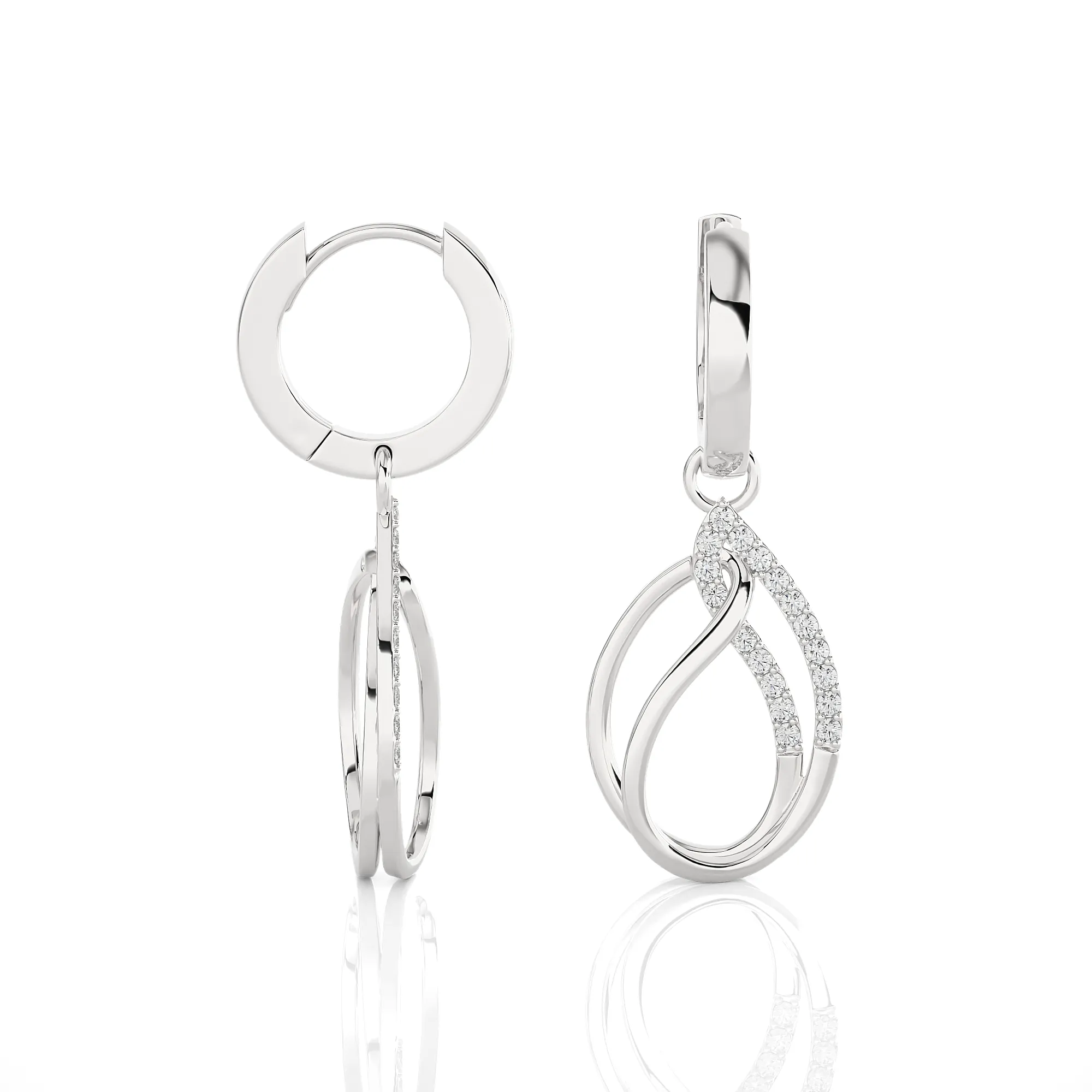 1/3 ctw Round Lab Grown Diamond Drop Earrings