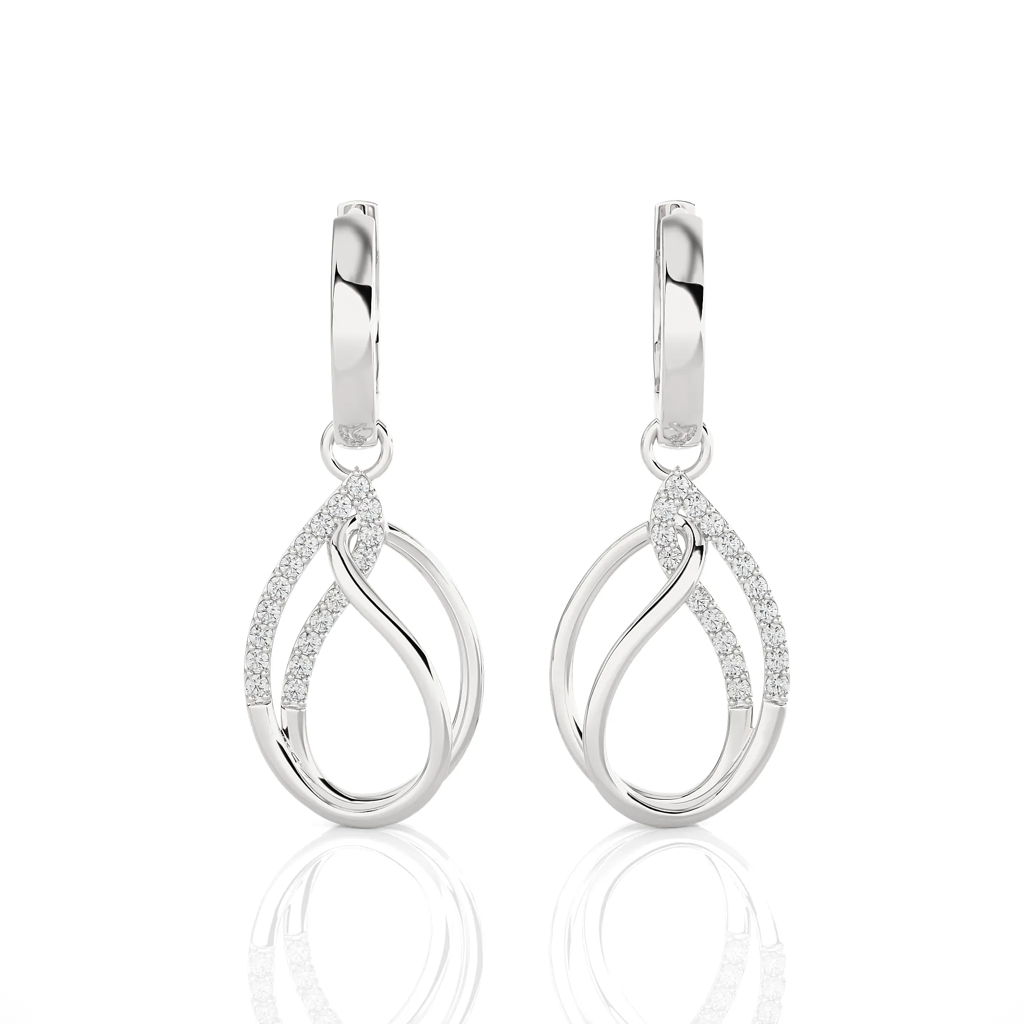 1/3 ctw Round Lab Grown Diamond Drop Earrings