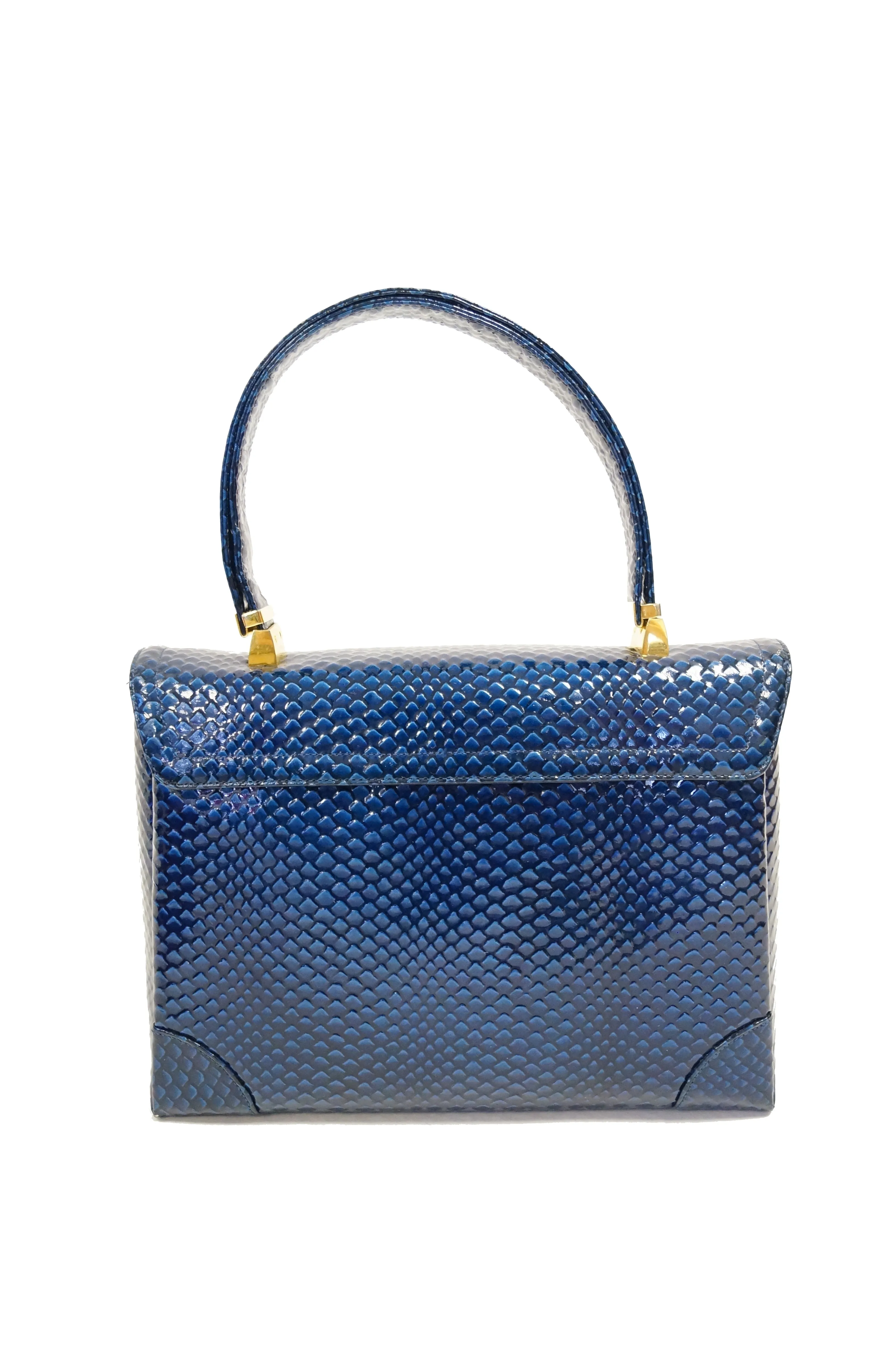 1960s Koret Blue Embossed Reptile Bag