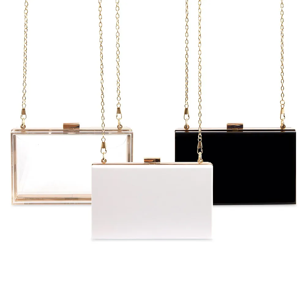 ACRYLIC BOX CLUTCH - BLACK