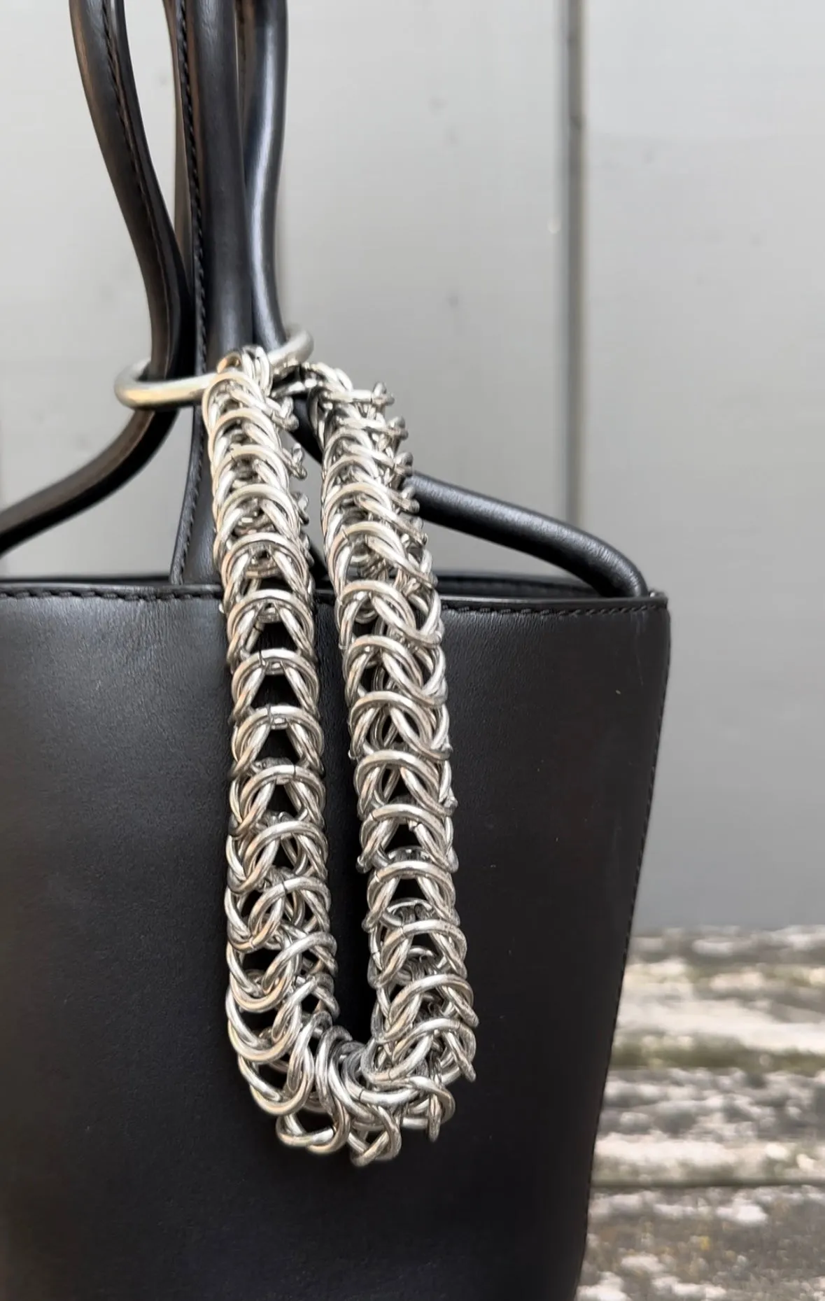 ALEXANDER WANG Smooth Calfskin Leather Roxy Mini Chain Bucket Bag