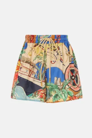 Alight Draw Waist Shorts Nautical Map