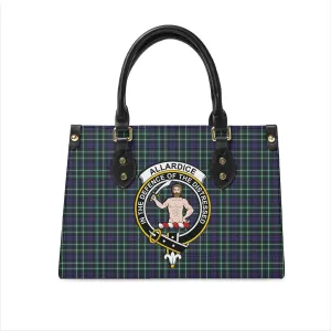 Allardice Tartan Leather Bag with Family Crest