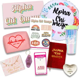 Alpha Chi Omega Celebrate Sisterhood Sorority Gift Box- 10 unique items