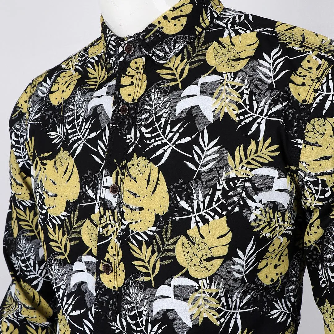 Authentic New Style Collection Black And Yellow Designed Long Sleeve Shirt