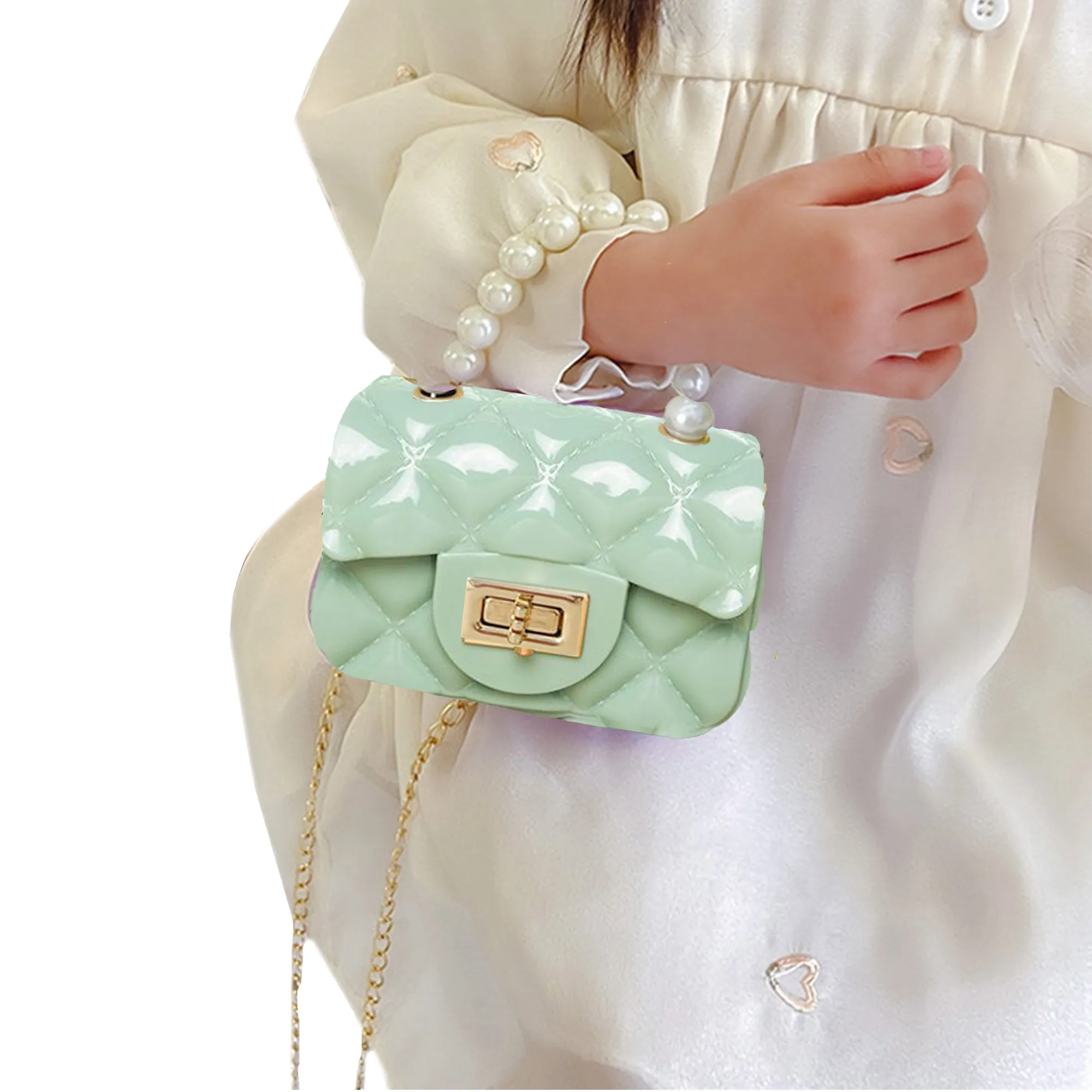 Babymoon Kids Jelly Sling Purse Fashion Handbag | 9x13x5 CM | Green