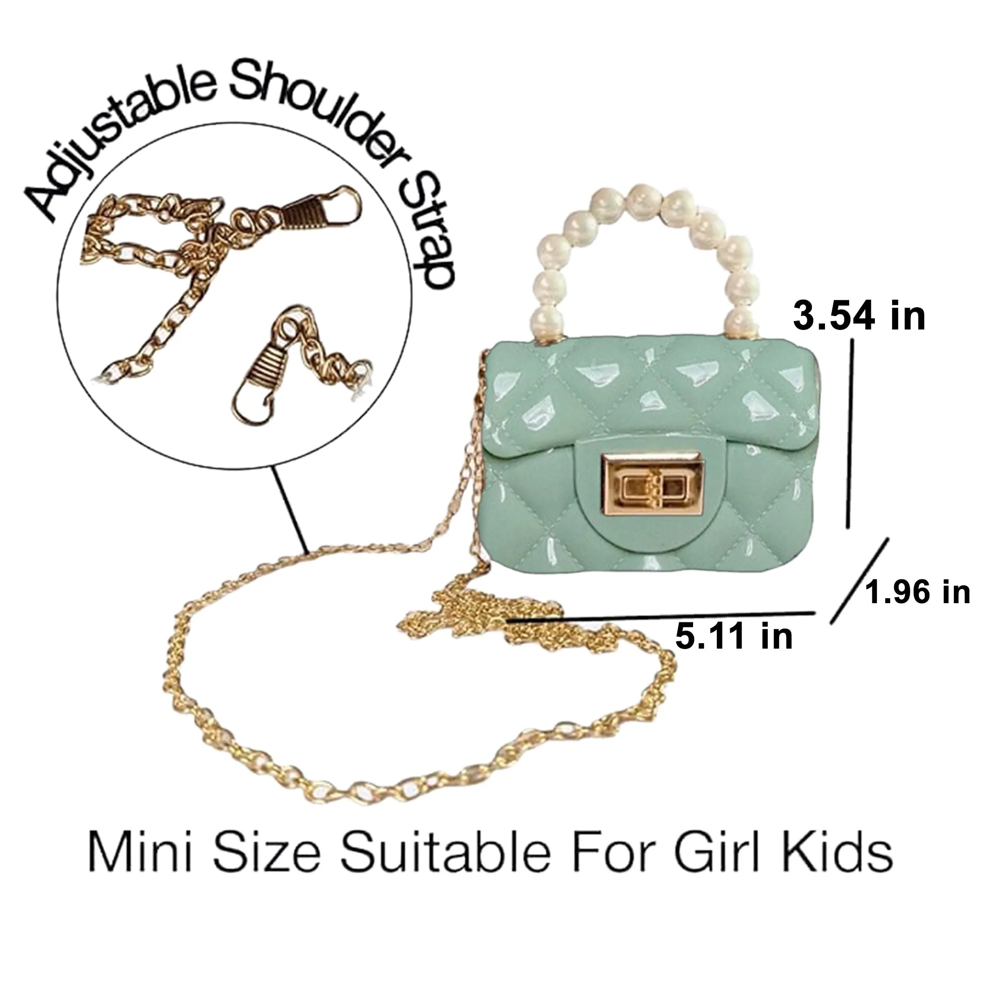 Babymoon Kids Jelly Sling Purse Fashion Handbag | 9x13x5 CM | Green