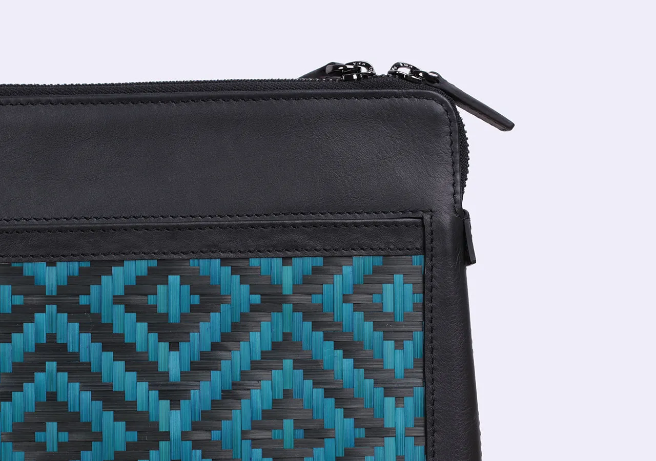 Bamboo Clutch (Black-Navy)