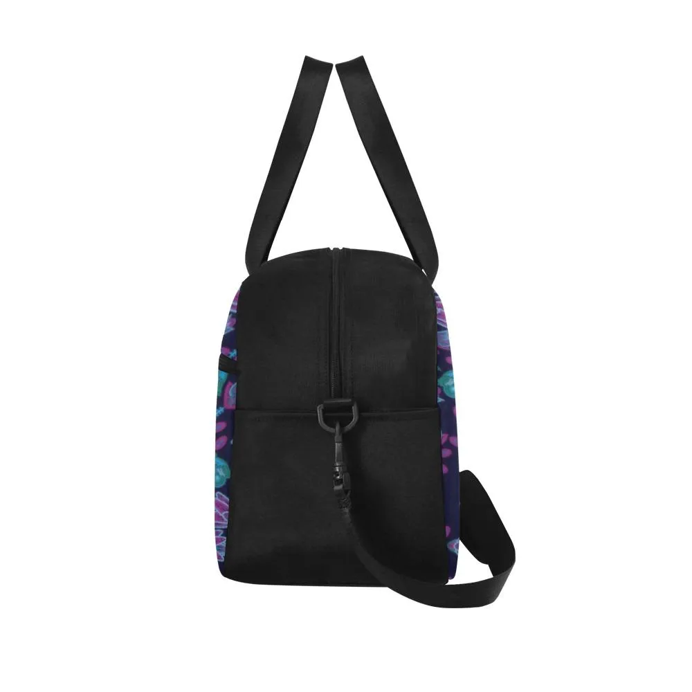 Beaded Blue Nouveau Fitness Handbag