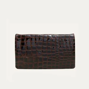 Belt Bag | Brown Croc Print Patent Leather "The Arianna"