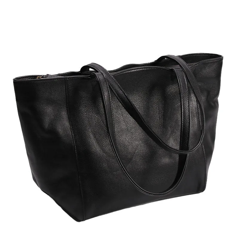 Black LEATHER Large WOMENs Tote Bag Work Tote Purses FOR WOMEN