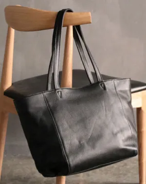 Black LEATHER Large WOMENs Tote Bag Work Tote Purses FOR WOMEN