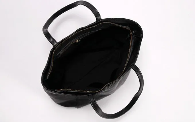 Black LEATHER Large WOMENs Tote Bag Work Tote Purses FOR WOMEN