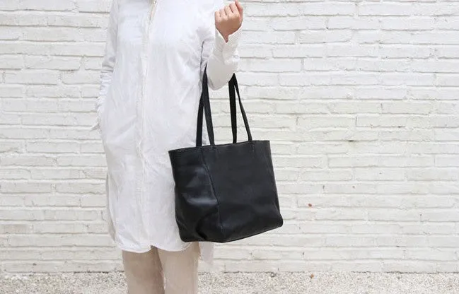 Black LEATHER Large WOMENs Tote Bag Work Tote Purses FOR WOMEN