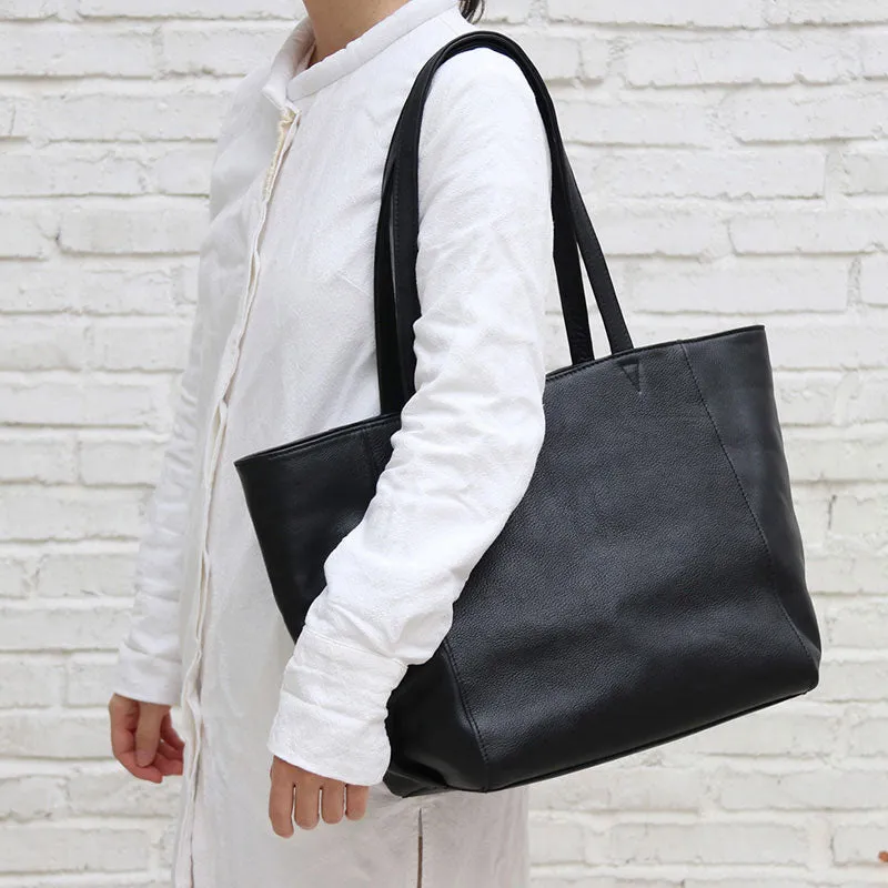 Black LEATHER Large WOMENs Tote Bag Work Tote Purses FOR WOMEN