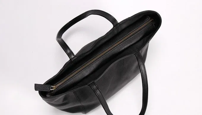 Black LEATHER Large WOMENs Tote Bag Work Tote Purses FOR WOMEN