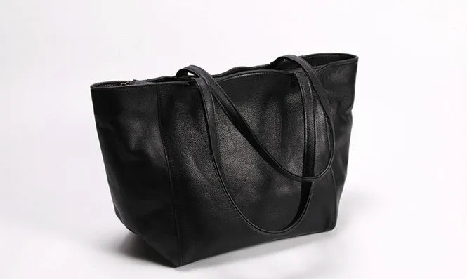 Black LEATHER Large WOMENs Tote Bag Work Tote Purses FOR WOMEN