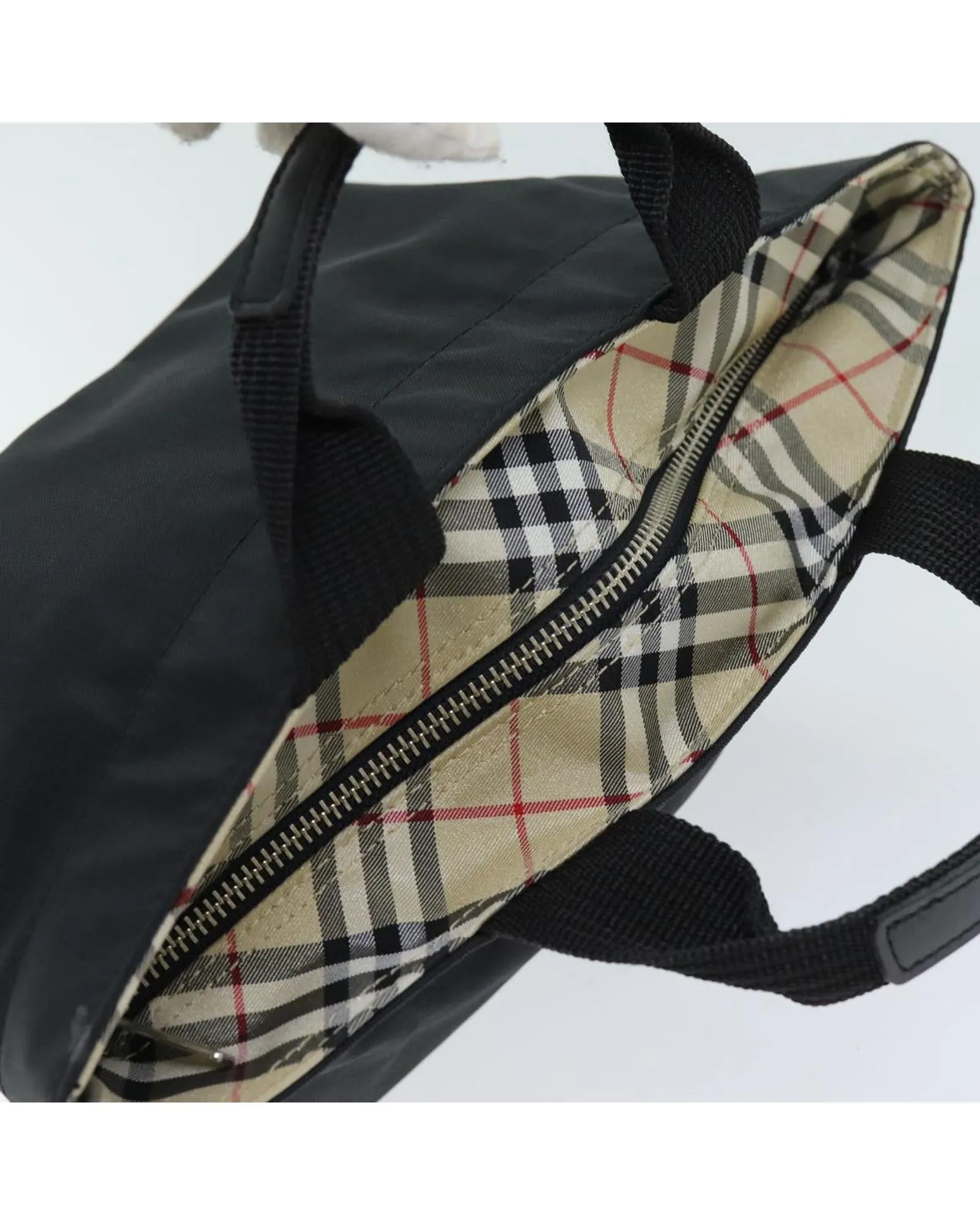 Black Nylon Hand Bag with Burberry Label and Accessories (Rank C)