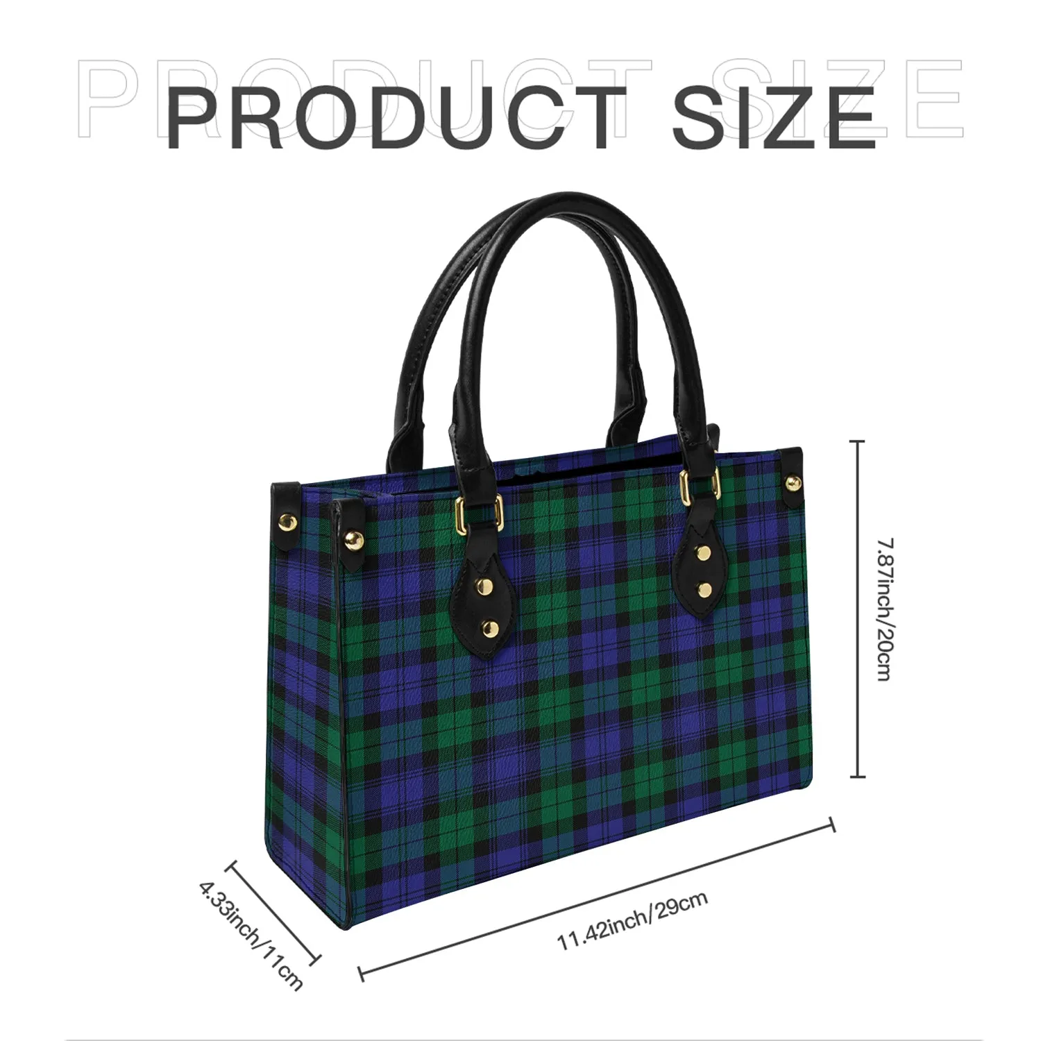 Black Watch Modern Tartan Leather Bag