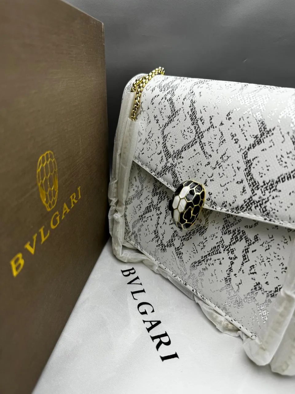 Bvlgari Women Bag – Back in Stock with Complete Box Set (White/Silver)