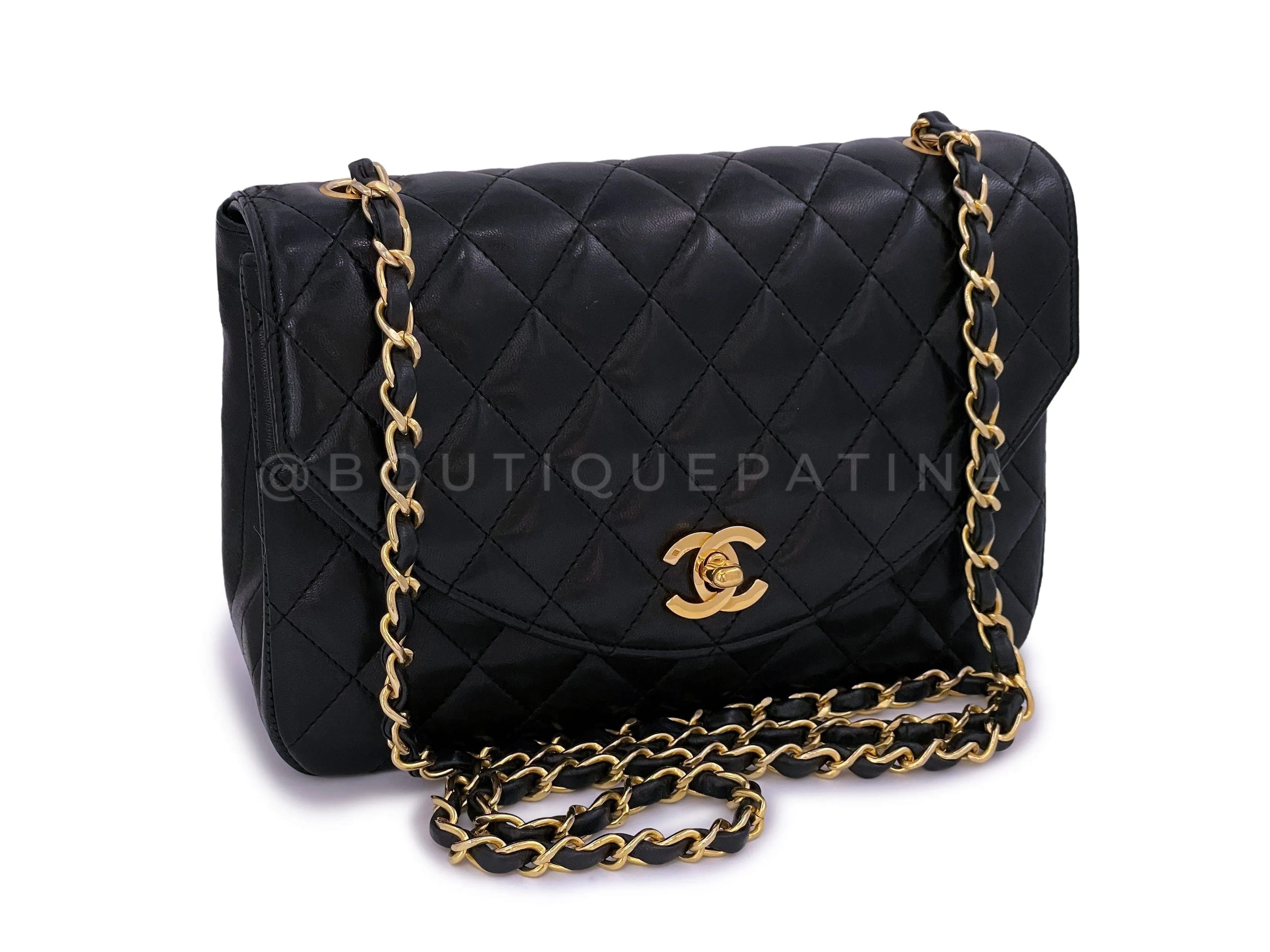 Chanel 1989 Vintage Classic Curved Flap Bag Black 24k GHW