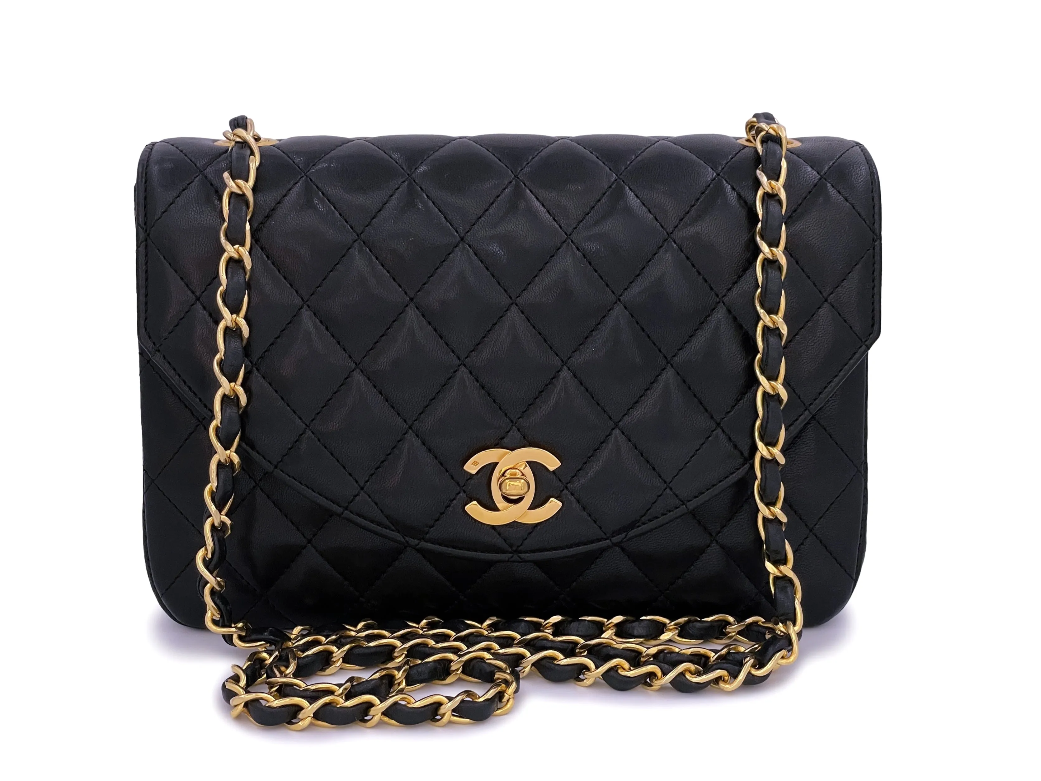 Chanel 1989 Vintage Classic Curved Flap Bag Black 24k GHW