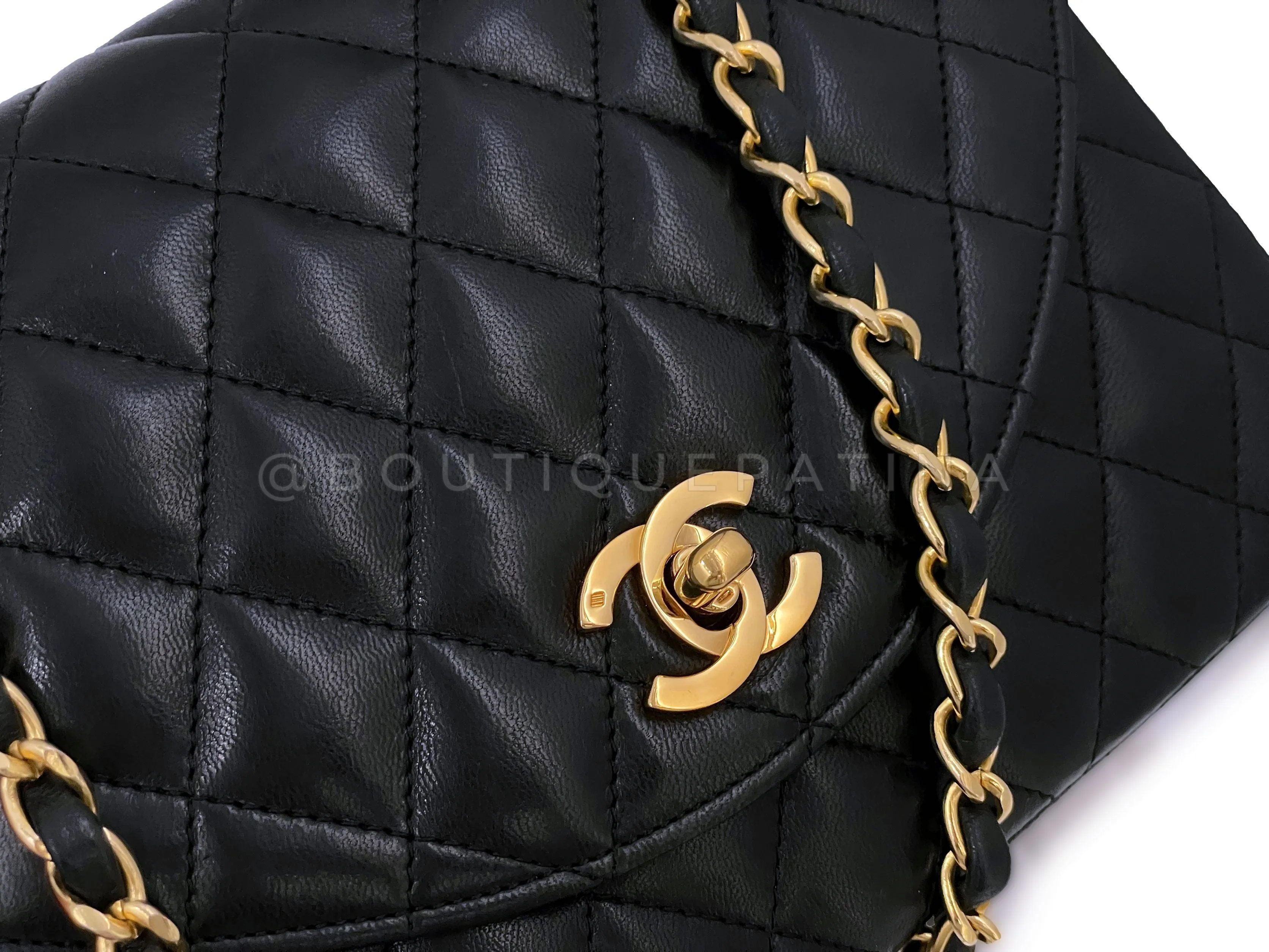 Chanel 1989 Vintage Classic Curved Flap Bag Black 24k GHW