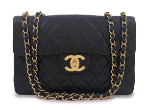 Chanel 1994 Vintage Black Maxi "Jumbo XL" Classic Flap Bag 24k GHW