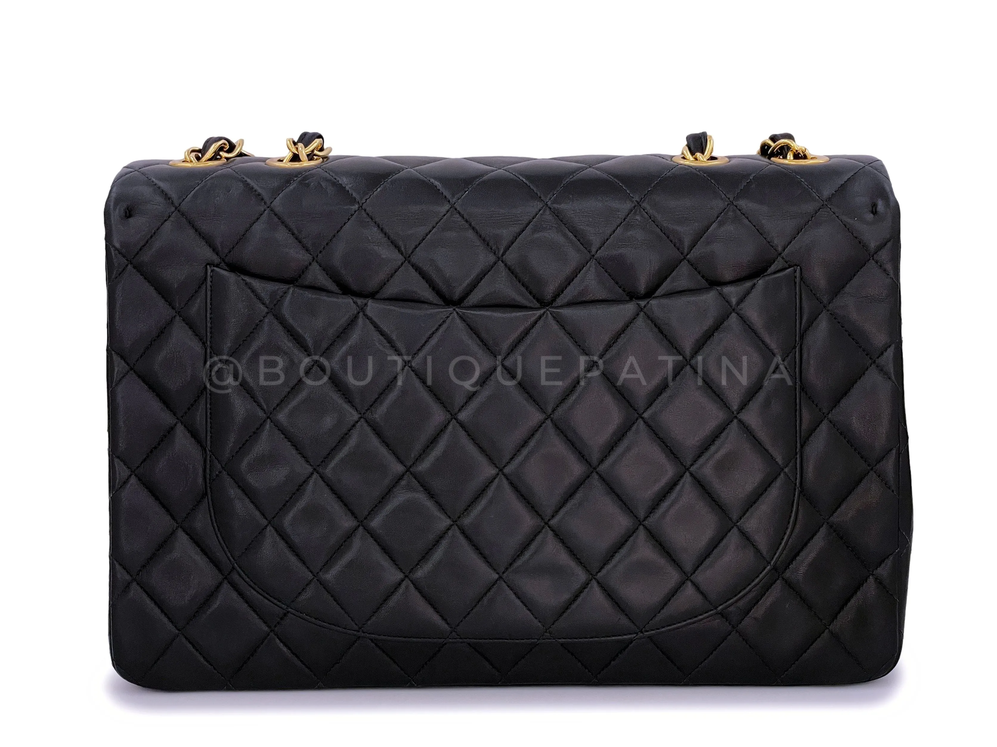 Chanel 1995 Vintage Black Maxi "Jumbo XL" Flap Bag 24k GHW