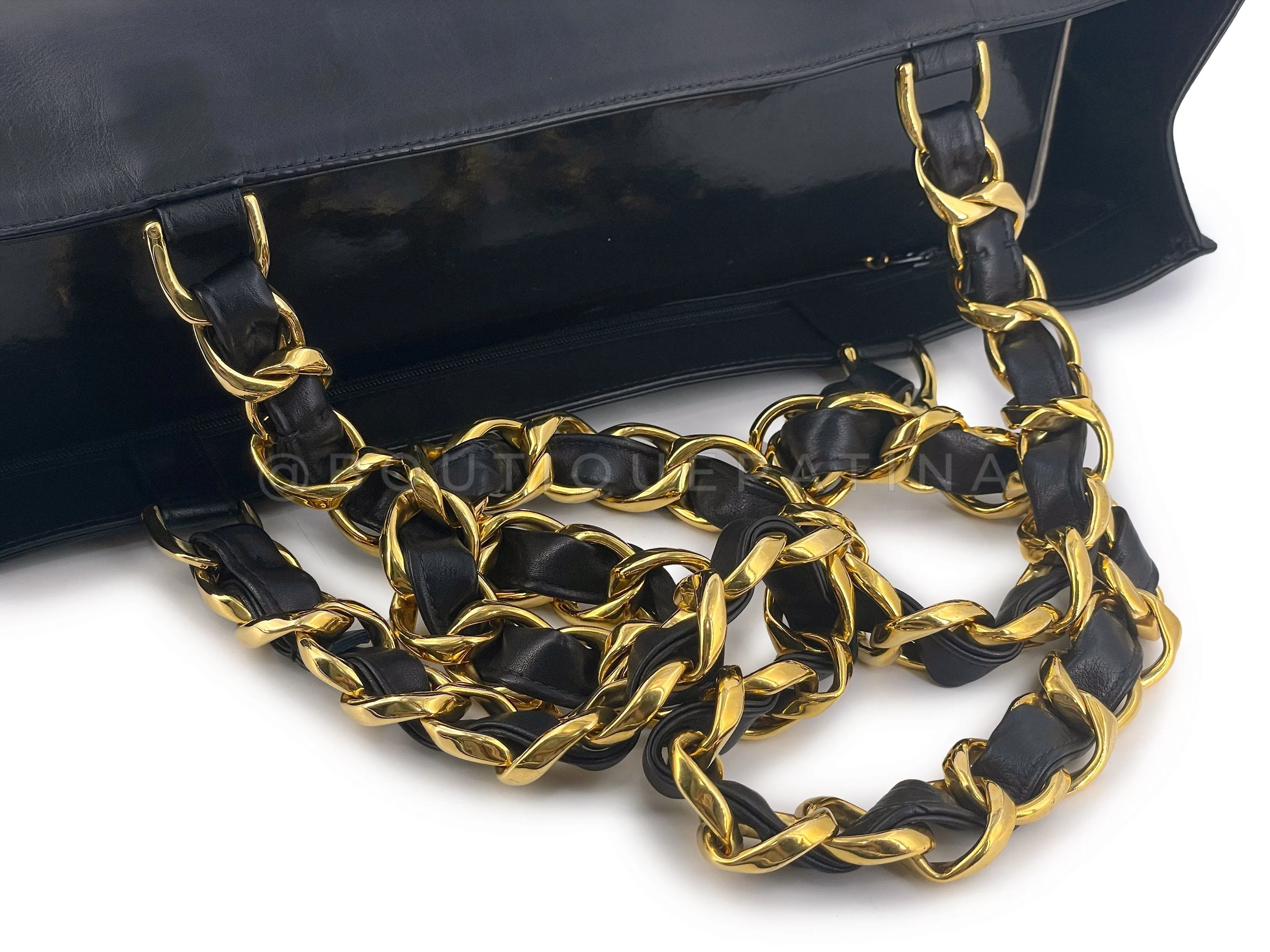 Chanel 1996 Vintage Chunky Chain Shopper Tote Bag 24k GHW