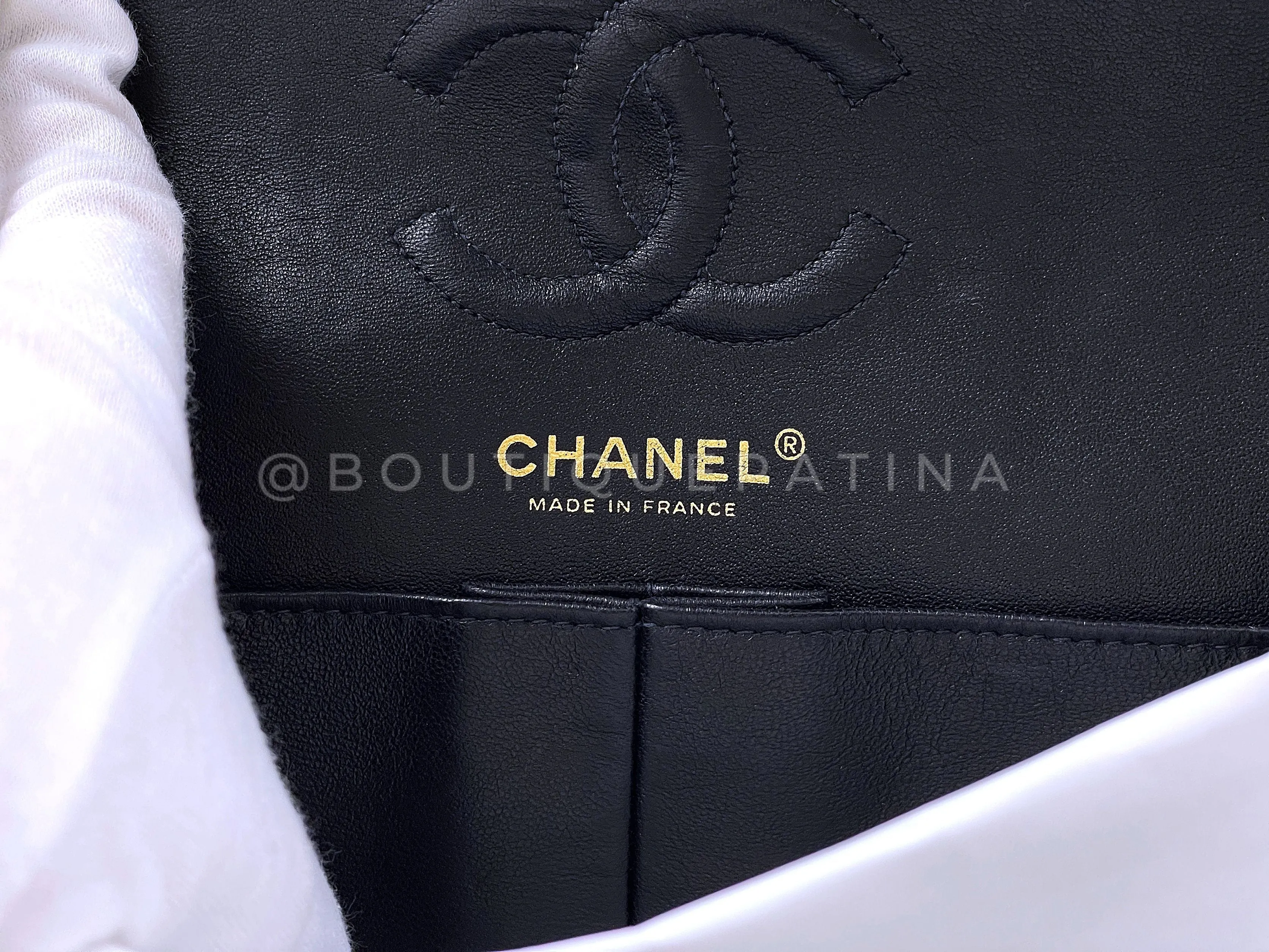 Chanel 2004 Vintage Black Caviar Small Classic Double Flap Bag 24k GHW