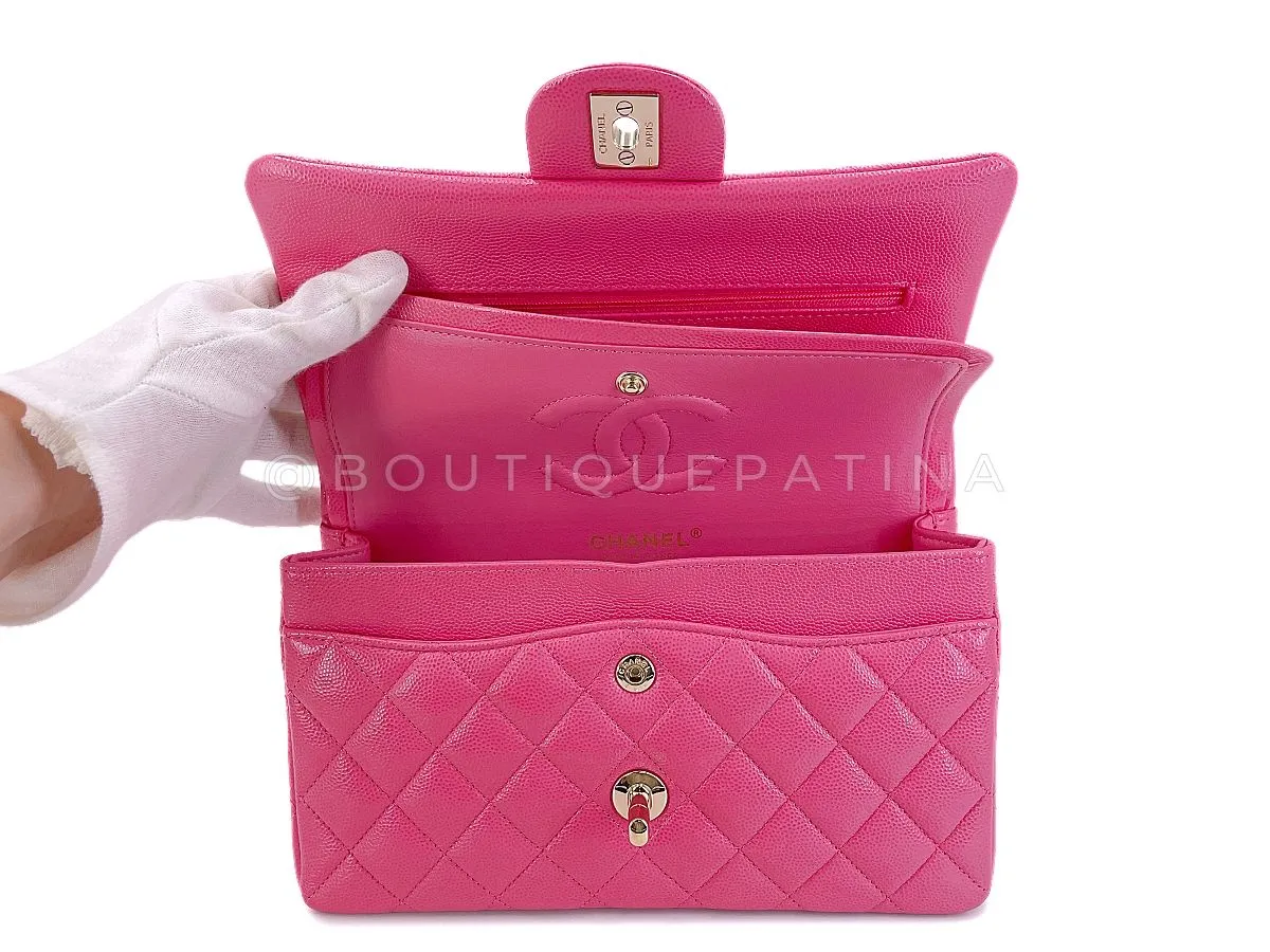 Chanel 20S Barbie Pink Caviar Small Classic Double Flap Bag GHW