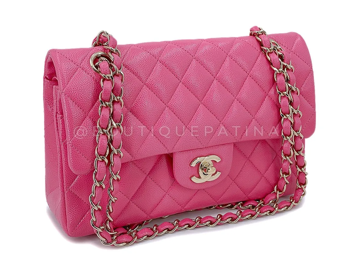 Chanel 20S Barbie Pink Caviar Small Classic Double Flap Bag GHW