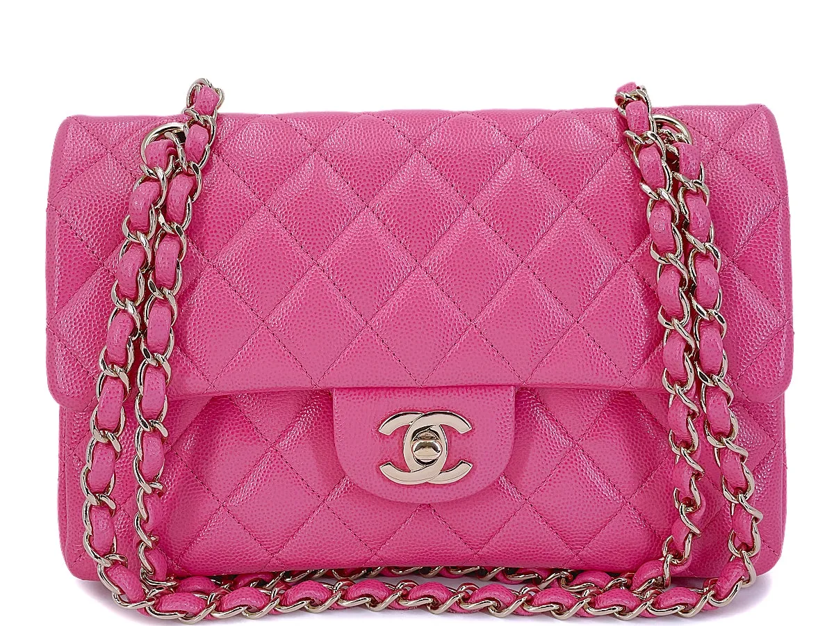 Chanel 20S Barbie Pink Caviar Small Classic Double Flap Bag GHW