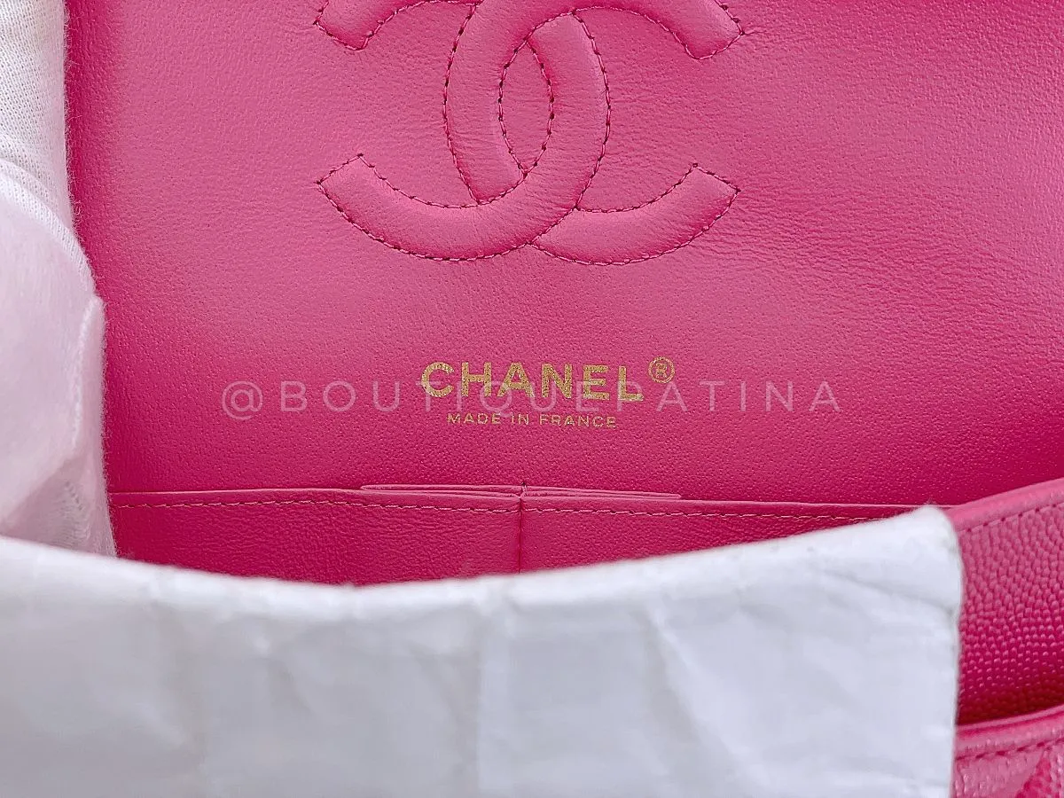 Chanel 20S Barbie Pink Caviar Small Classic Double Flap Bag GHW