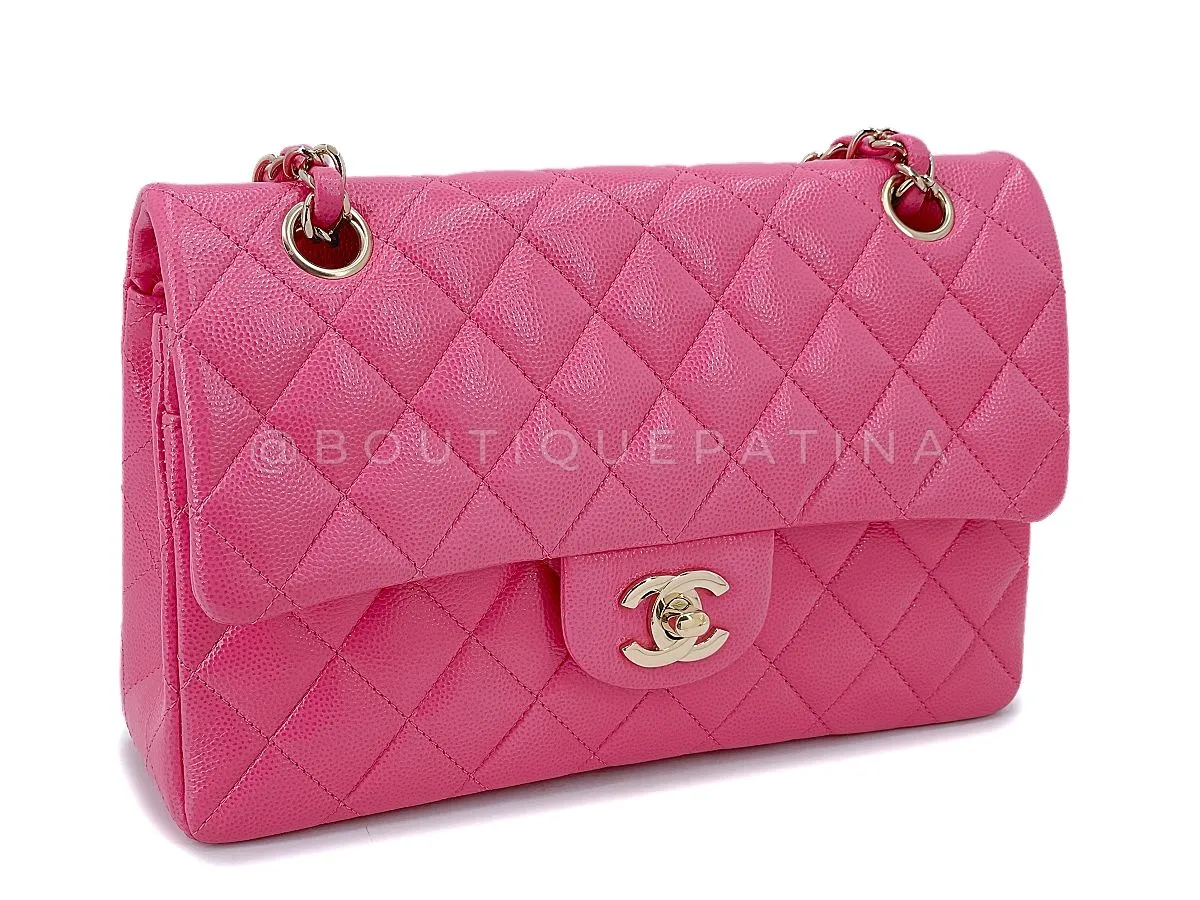 Chanel 20S Barbie Pink Caviar Small Classic Double Flap Bag GHW