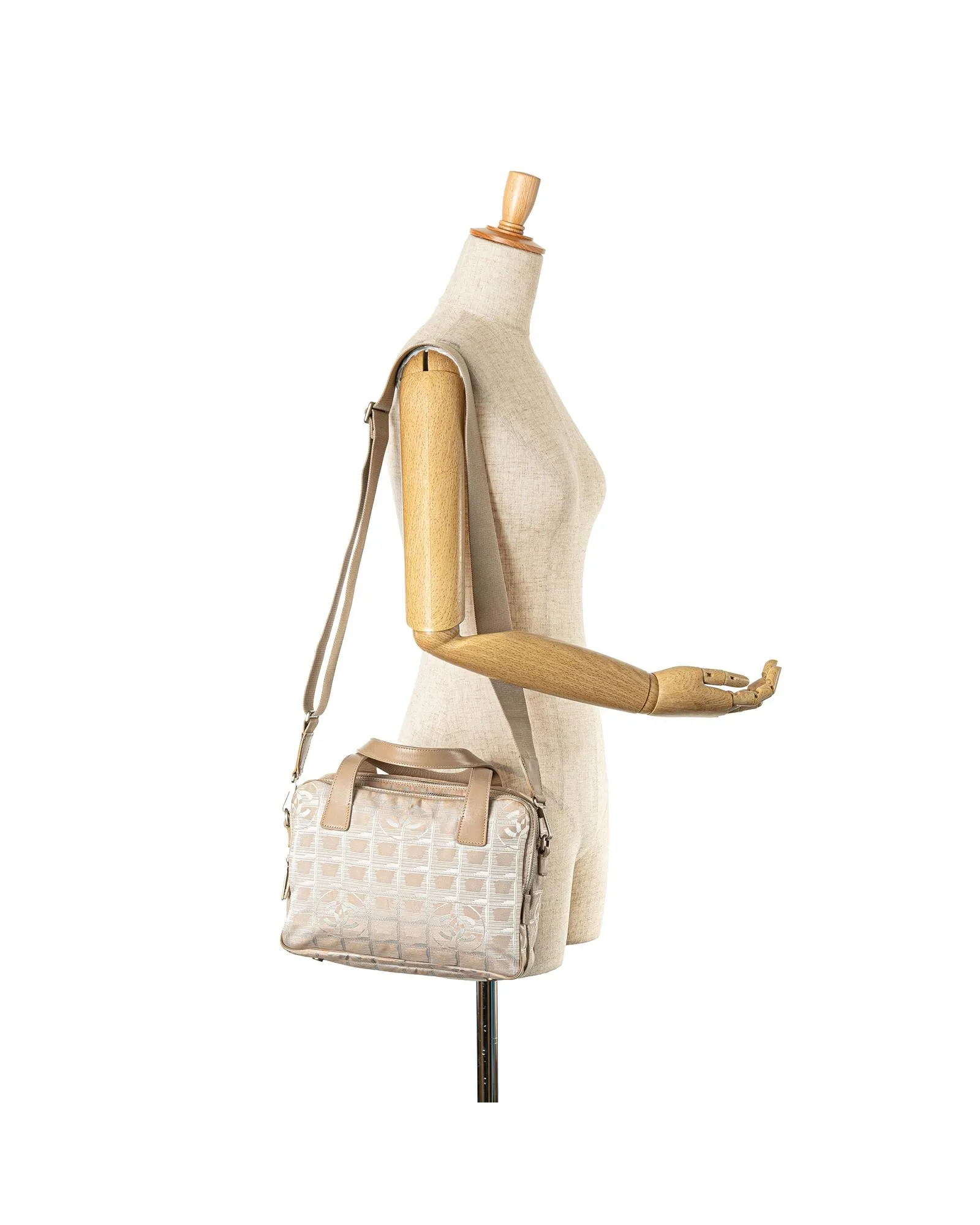 Chanel Classic Beige Canvas Messenger Bag