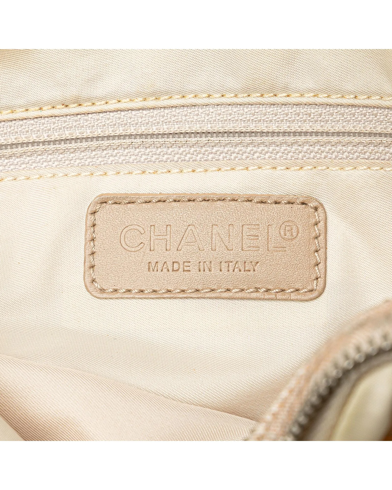 Chanel Classic Beige Canvas Messenger Bag