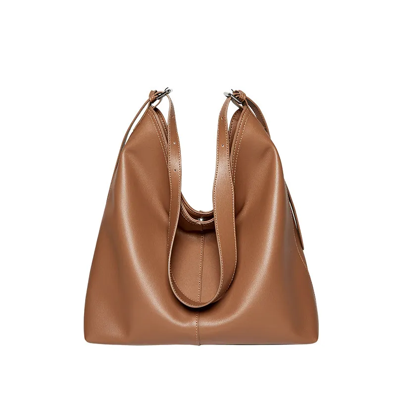 Chic Large Brown Leather Tote Bag