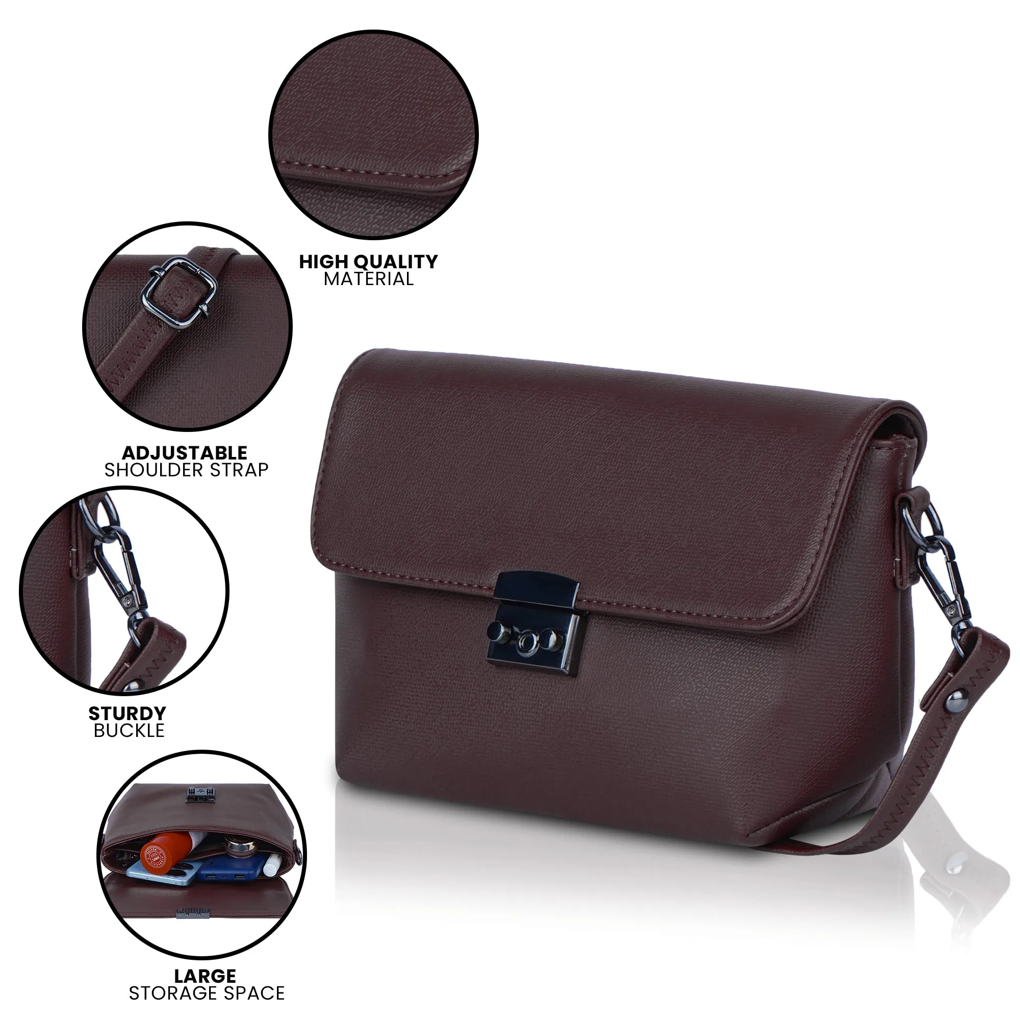 Corba Stylish Sling Bag Dark Brown