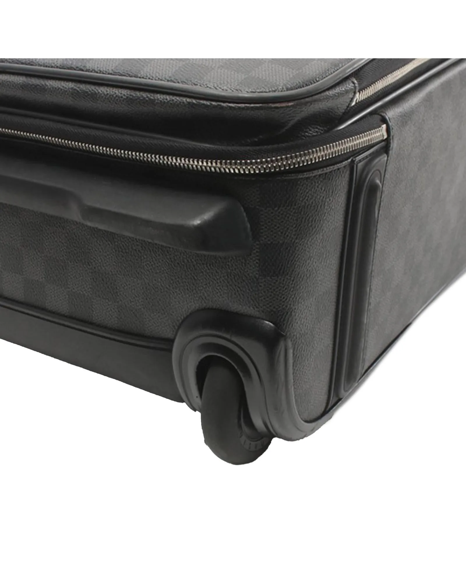 Damier Graphite Pegase Business 55 Luggage with Leather Trim and Multiple Compartments