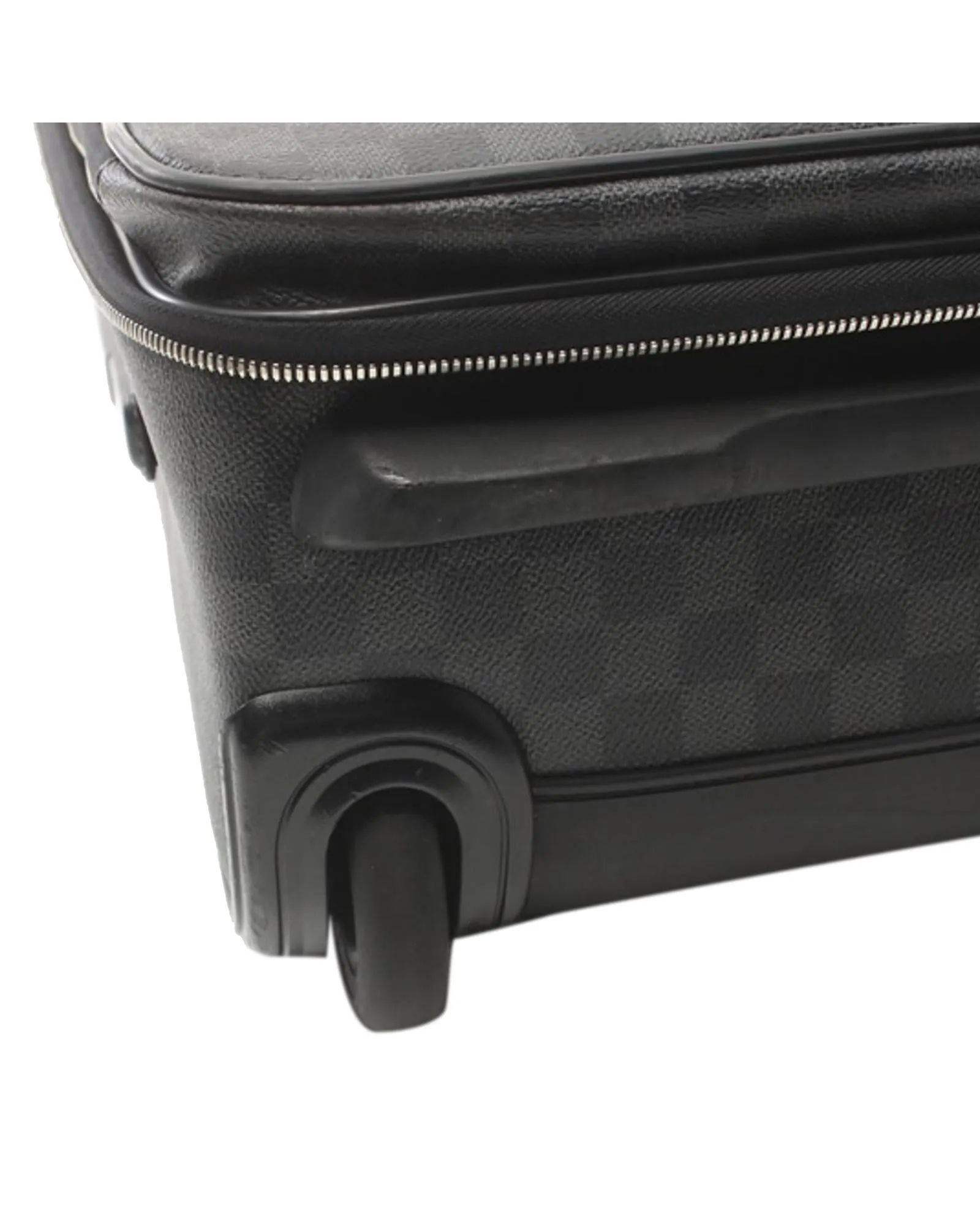 Damier Graphite Pegase Business 55 Luggage with Leather Trim and Multiple Compartments