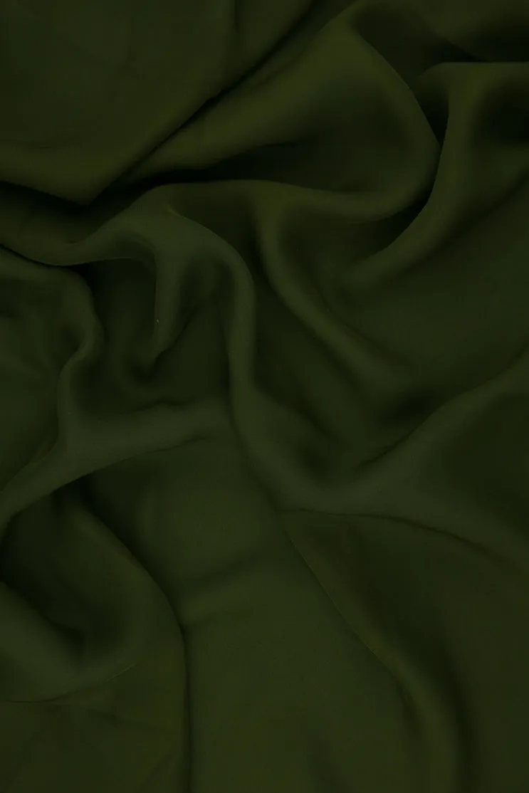 Dark Moss Green Silk Double Georgette Fabric