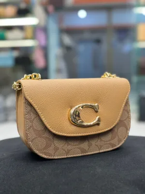 Demanding Collection: COACH Side Cross Body Bag for Girls (Lite Brown)