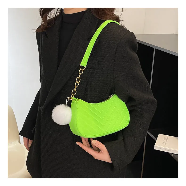 DUNNMALL Foreign Trade Fashion Casual Fur Ball Women's Bag 2022 Fresh and Retro Messenger Bag Graceful and Fashionable Shoulder Western Style Small Square Bag