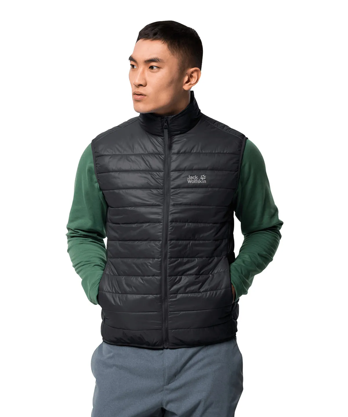 Dusty Grey - Packable padded vest (OL)