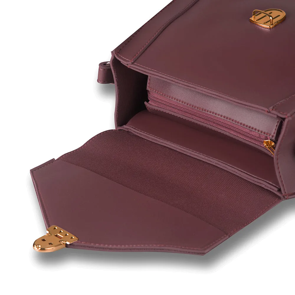 EVA MAROON HANDBAG